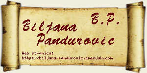 Biljana Pandurović vizit kartica